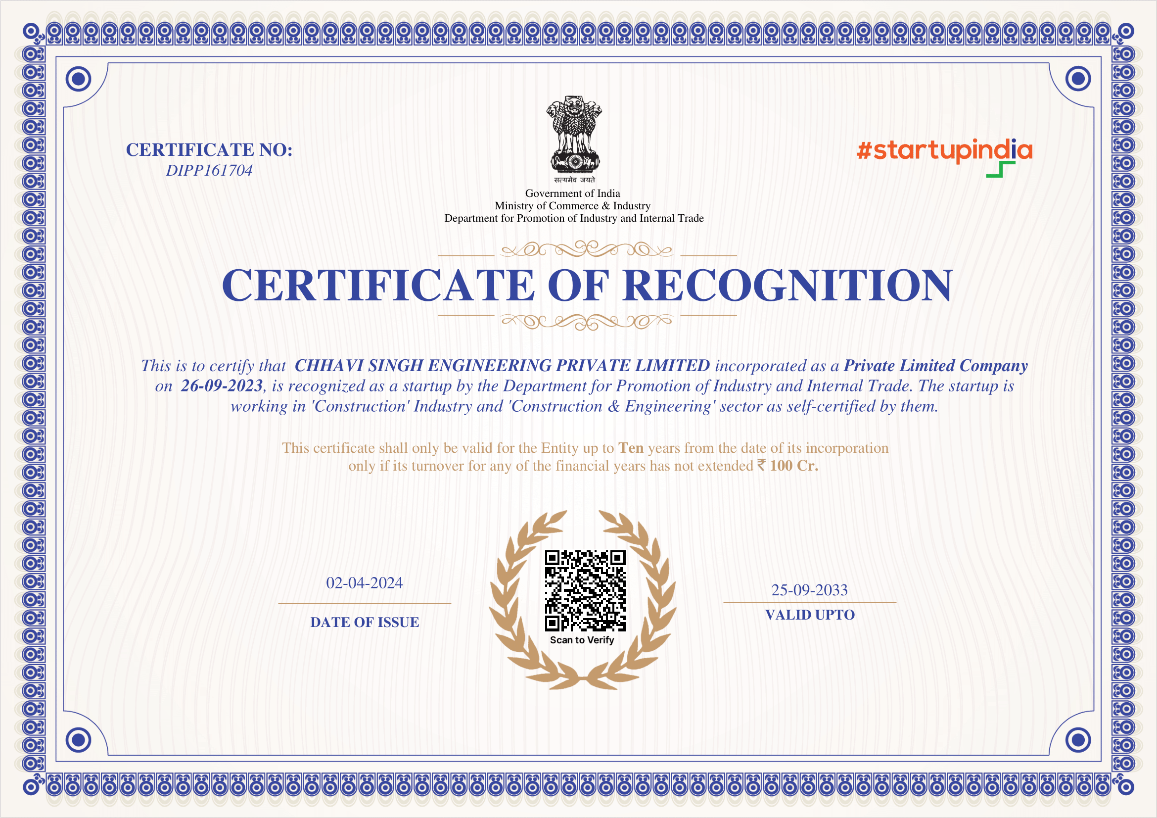 Business registration certificate